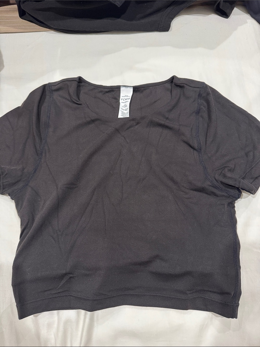 FORM by Sami Clarke Everyday Black Crop Top with Scoop Neck
